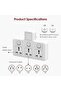 Multi Plug Power Extension Socket Adapter, 3 Way Universal Wall Electrical Extender Outlet, U - 4