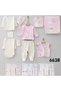 Baby Girl Gaye Organic 0-3 Months Flowered Rabbit Embroidered 10-Piece Hospital Release Zibin Set - 2