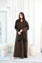 Formal Button Details Pleated Sleeves Abaya