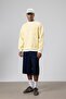 Crew Neck Pocket Detailed Oversize Sweatshirt Yellow