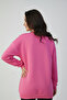 Black Lace Ribbon Patterned Women's Oversize Sweatshirt - 3