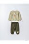 Boys' Cotton Green Sweatshirt and Dog Embroidered Sweatpants Two-Piece Set - 5