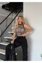 New Season Triple Leopard Print Inner Blouse Detailed Set - 4