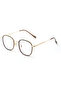 Unisex Metal Gold Brown Framed Blue Light Protection Computer Glasses - 2