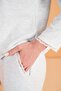 Women's V-Neck Buttoned Pocket Lace Detailed Long Sleeve Pajama Set - 8