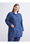 Blue Shirt Collar Women's Jean Tunic - 2