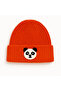 Orange Children and Teenagers Beret Panda Punch Pattern Luxury Wool Hat Christmas Gift - 2