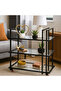 FFD Black Metal & Mirror Glass Serving Trolley – 3-Tier Bar Cart 100x40x90cm - 7