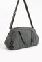 Unisex Gray Crinkle Fabric Shoe Section Cross Strap Sports and Travel Bag 3029 - 5
