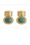 Turquoise Stone Steel Maran Earrings. Vintage Earrings. Trendy Earrings