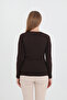 Square Neck Long Sleeve Coffee Color Bluz/Badi̇/Body/Top - 4