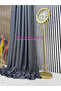 Natural Linen Bohemian Style Anthracite Background Curtain 1X3 with Frequent Pleats Suitable for Any Room - 5