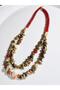 Agate Unakite Natural Stone Real Pearl Necklace 53 cm - 3