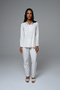Women's Ecru Jacquard Winter Special Design Maternity Maternity Dressing Gown Pajama Set - 7