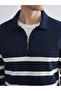 Peak New Season Polo Neck Long Sleeve Striped Men's Sweatshirt - 3