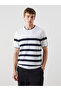 Crew Neck Short Sleeve Striped Men's Knitwear Sweater
