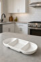 6 Pieces - 3-Compartment Snack and Breakfast Plate – Bpa-Free, Stylish Serving Presentation (12.5X28.2X3 cm) - 3