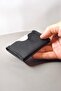 Black Slim Card Holder 4 Slots Genuine Leather Small Card Holder - 6