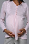 Women's Pink Melange Jacquard Winter Lace Detailed Design Maternity Pajama Set - 5
