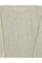 Round Neck Casual Patterned Knitwear Sweater -Ecru - 4