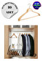 10 Pcs Household Solid Wood 48 cm Coat Hanger Suit Hanger Clothes Hanger