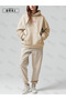 Chance 777 Printed Women's Beige Oversize Hooded Sweatshirt Hoodie - 5