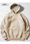 Chance 777 Printed Women's Beige Oversize Hooded Sweatshirt Hoodie - 2