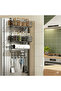 Over the Fridge Metal Organizer Rack with 2 Baskets, Paper Towel Holder and 5 Hooks for Kitchen - 2