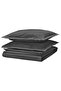 HAMPFLOCKEL Duvet cover and 2 pillowcases, dark grey, 240 x 220 / 50 x 80 cm