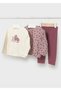 Baby Girl Kids Leggings Set Winter 3-Piece Pink