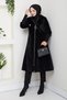 Women's Brooched Lined Ribbed Coat - 5