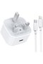 Apple MFi Certified 20W USB C Fast Charger - UK Type C Power Adapter with 2M iPhone Cable for iPhone