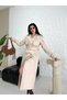Women's Premium Winter Waist Belted Cape Detailed Cashmere Coat - 6