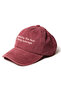 Letter Embroidered Burgundy Hat Denim Fabric and Letter Embroidered Hat Cotton - 2