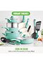 GreenLife Soft Grip Healthy Ceramic Nonstick, Cookware Pots and Pans Set, 16 Piece, Turquoise - 5