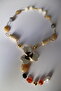 Colorful Stone Detailed Necklace with Flower Figure - 2