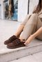 Jolanta Women's Brown Velcro Suet Sneaker - 5