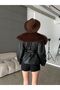 New Season Imported Leather Jacquard Lolita Belt Detail Fur - 2
