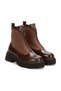 Monaco Series Women's Shiny Patent Leather Zippered Thick Sole Boots - 3