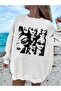 Women's White Cool Women Printed Crew Neck Sweatshirt