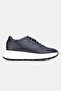 Men's Dark Blue Genuine Natural Leather Size 39-46 Eva Sole Lace-Up Sneaker Shoes - 5