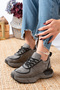 Fasihon Orthopedic Lace-Up Suede Special Coated Sole Stylish Women's Sports Shoes Sneaker - 3
