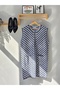 Long Wool Knitwear Front 3 Buttons Striped Plus Size Knitwear Vest - 6