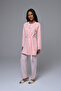 Women's Pink Jacquard Winter Special Design Lace Detailed Maternity Pajama Set - 5