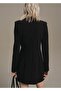 Drape Collar Long-Sleeved Dress - 4