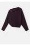 Asymmetric Collar Jewel Button Sweater - 3