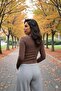 Women's Crew Neck Finger Hole Slim Fit Lycra Blouse - 2