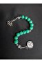 Green Glass Beads and Metal Alloy Zaza Prayer Beads