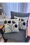 Bohemian Punch Embroidered Linen Cushion Cover Set of 2 - 43X43 cm - Anthracite Color - 5