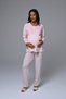 Women's Pink Jacquard Winter Special Design Lace Maternity Maternity Dressing Gown Pajama Set 3 Piece Set - 8